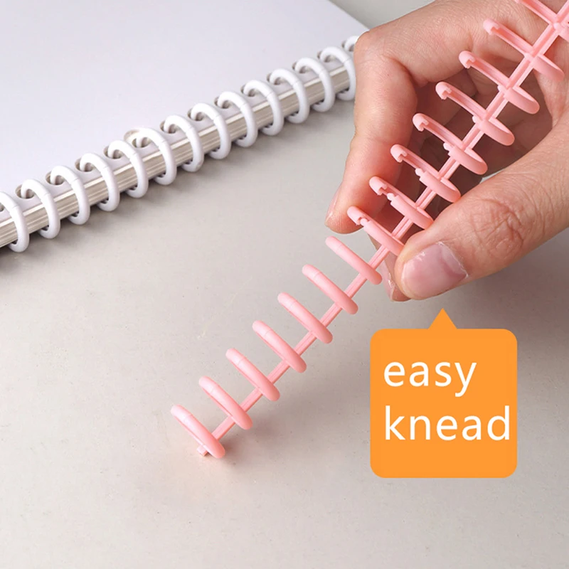 30 Holes Loose-leaf Plastic Binding Ring Spring Spiral Rings Binder Strip For A4 Paper Notebook Stationery Office Supplies