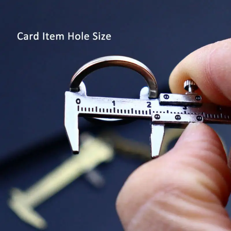 Mini Caliper Key Chain Alloy Real Vernier Caliper Keyring Portable Rulers Calipers Keychain Small Measuring Gauging Tools 0-40mm