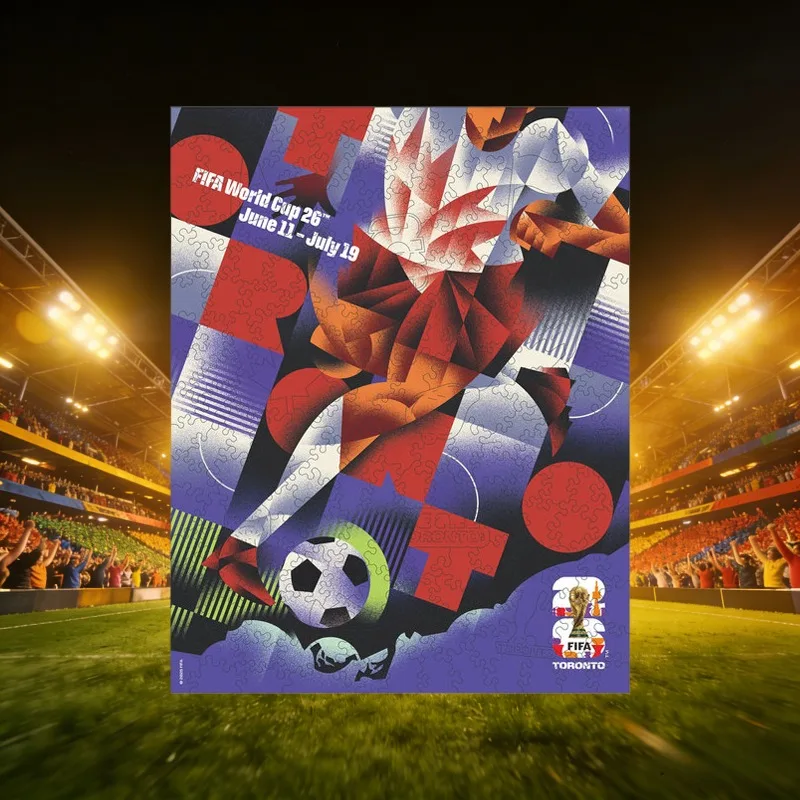 

Официальные деревянные пазлы FIFA World Cup для взрослых, 9,8*11,8 дюймов, настенный декор, игрушка для тренировки мозга и подарки для футбольных фанатов, коллекция для болельщиков