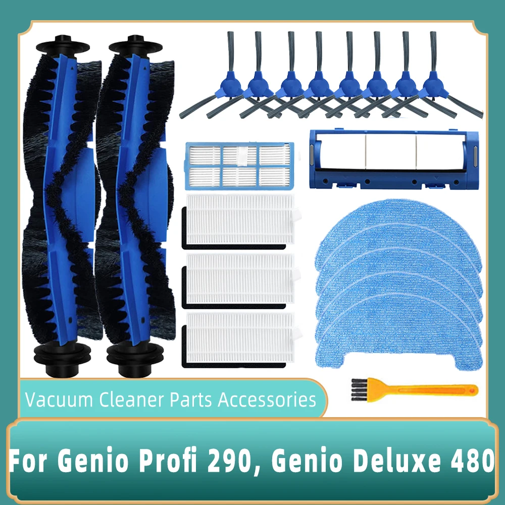 

For Genio Profi 290 Genio Deluxe 480 Robot Vacuum Cleaner Spare Parts Main Side Brush Hepa Filter Mop Rag Replacement Parts