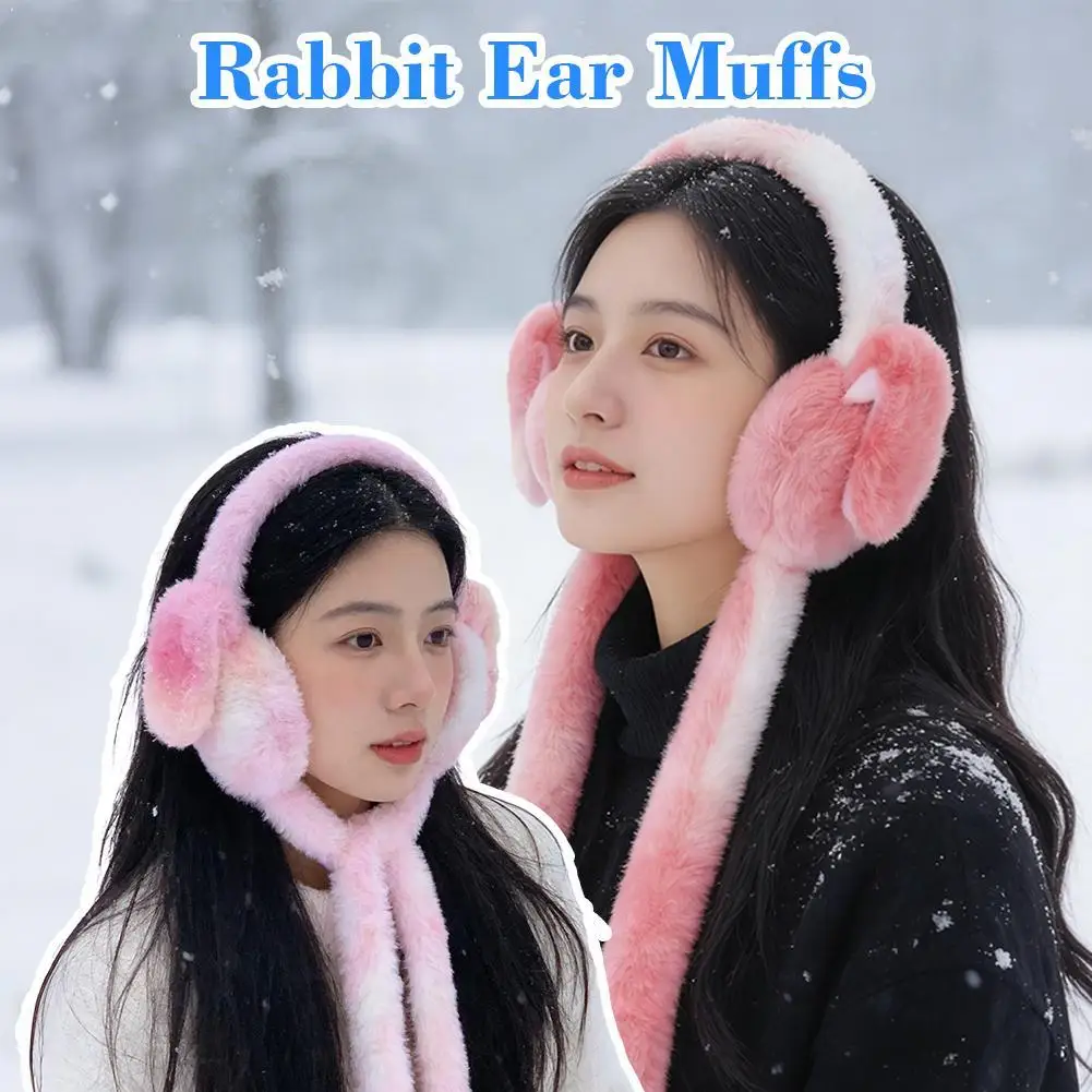 

Теплые плюшевые чехлы для ушей кролика, уличные зимние наушники, ветрозащитные, морозостойкие, регулируемые амбушюры, милые уютные амбушюры унисекс