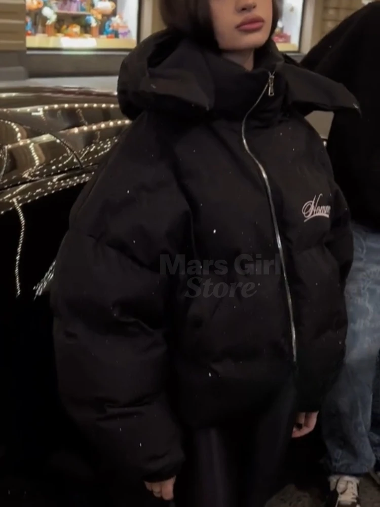 Y2K المرأة Harajuku الشتاء وسادة مبطنة سميكة معطف دافئ المرأة خمر زمم ملابس خارجية ملابس الشارع الشهير موضة سترات جديدة #3