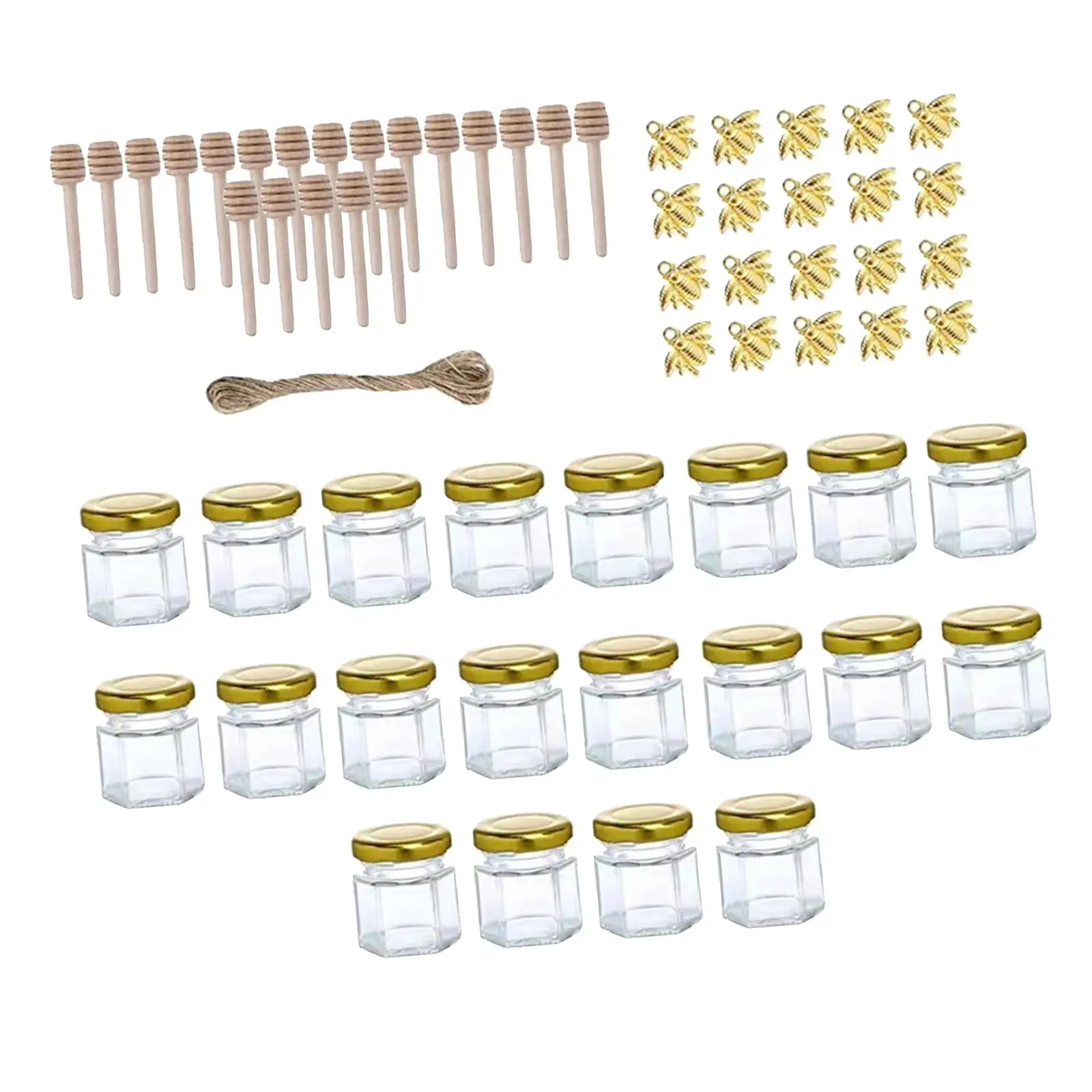 20x Small Glass Jars Honey Jars for Canning, Storing, and Decorative Purpose Candle Making Party Favors Liquids Honey