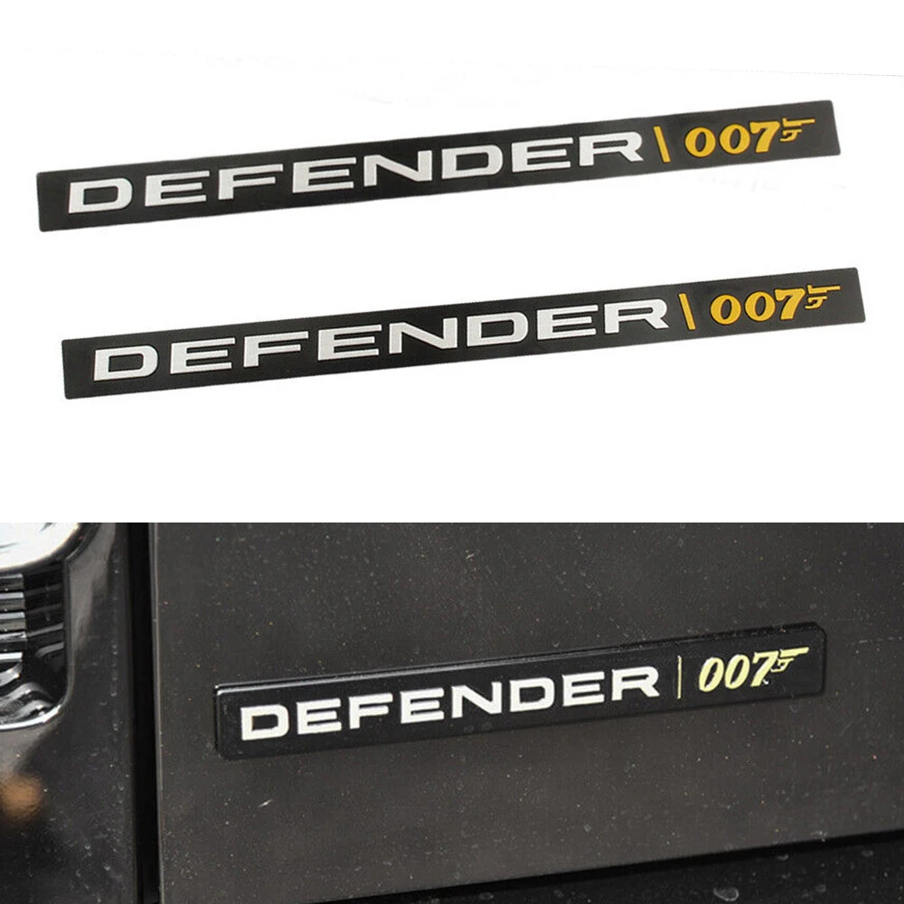 

2 Pieces Yellow Black DEFENDER 007 LogoFender Door Side Trunk Rear Emblem Badge Car Stickers Accessories