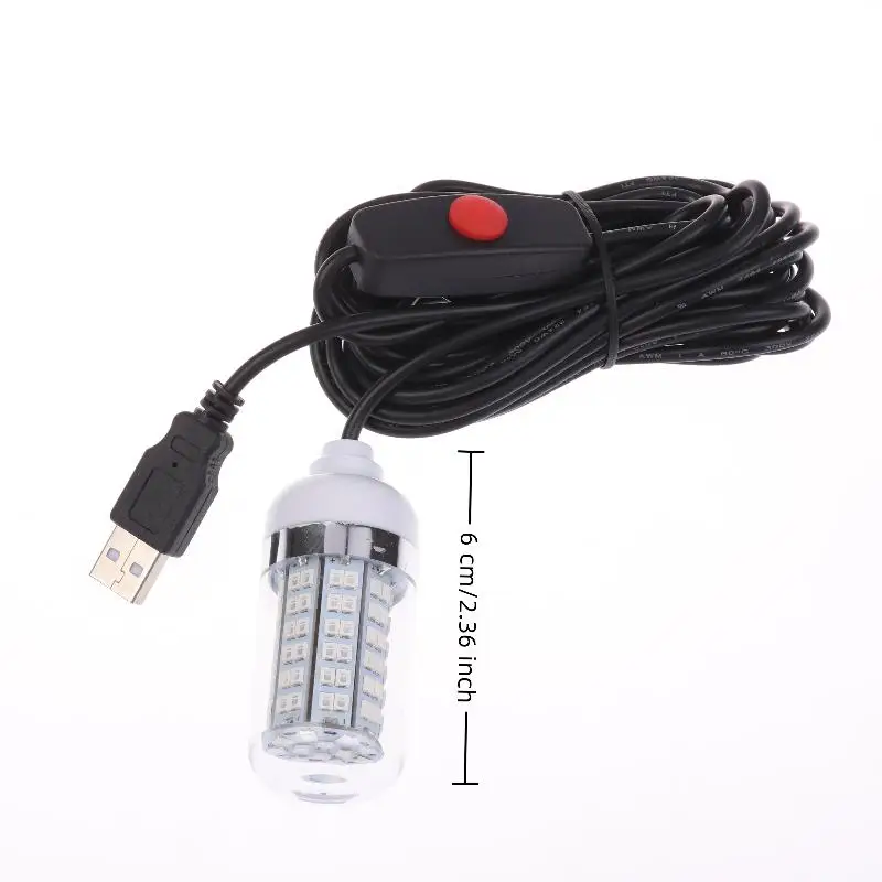 1 قطعة 5 فولت USB LED مصباح الصيد IP68 صياد السمك مصباح يجذب الجمبري الحبار كريل 4 ألوان تحت الماء إغراء الإضاءة لصيد الأسماك #6