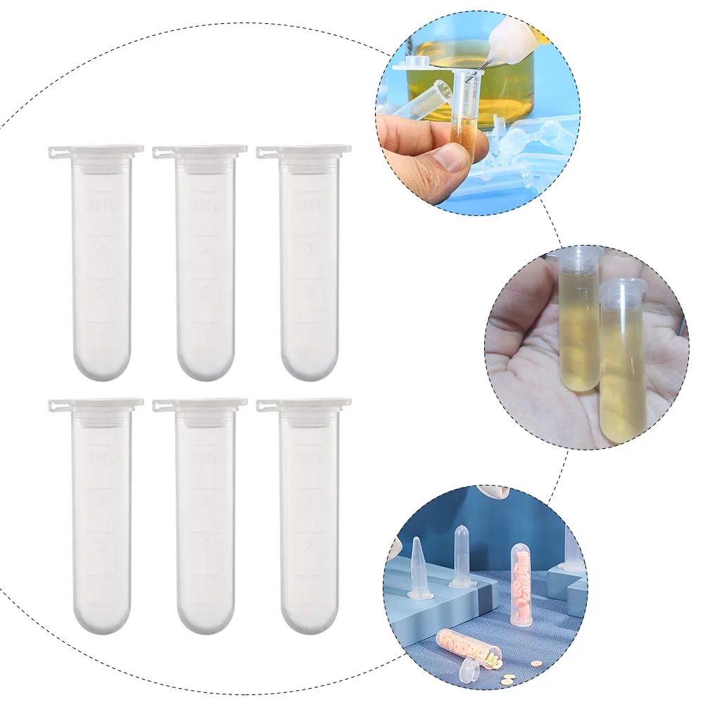 

50pcs Tube High Test Tubes Polypropylene Plastic for Measurement Sealed Vented Experiments