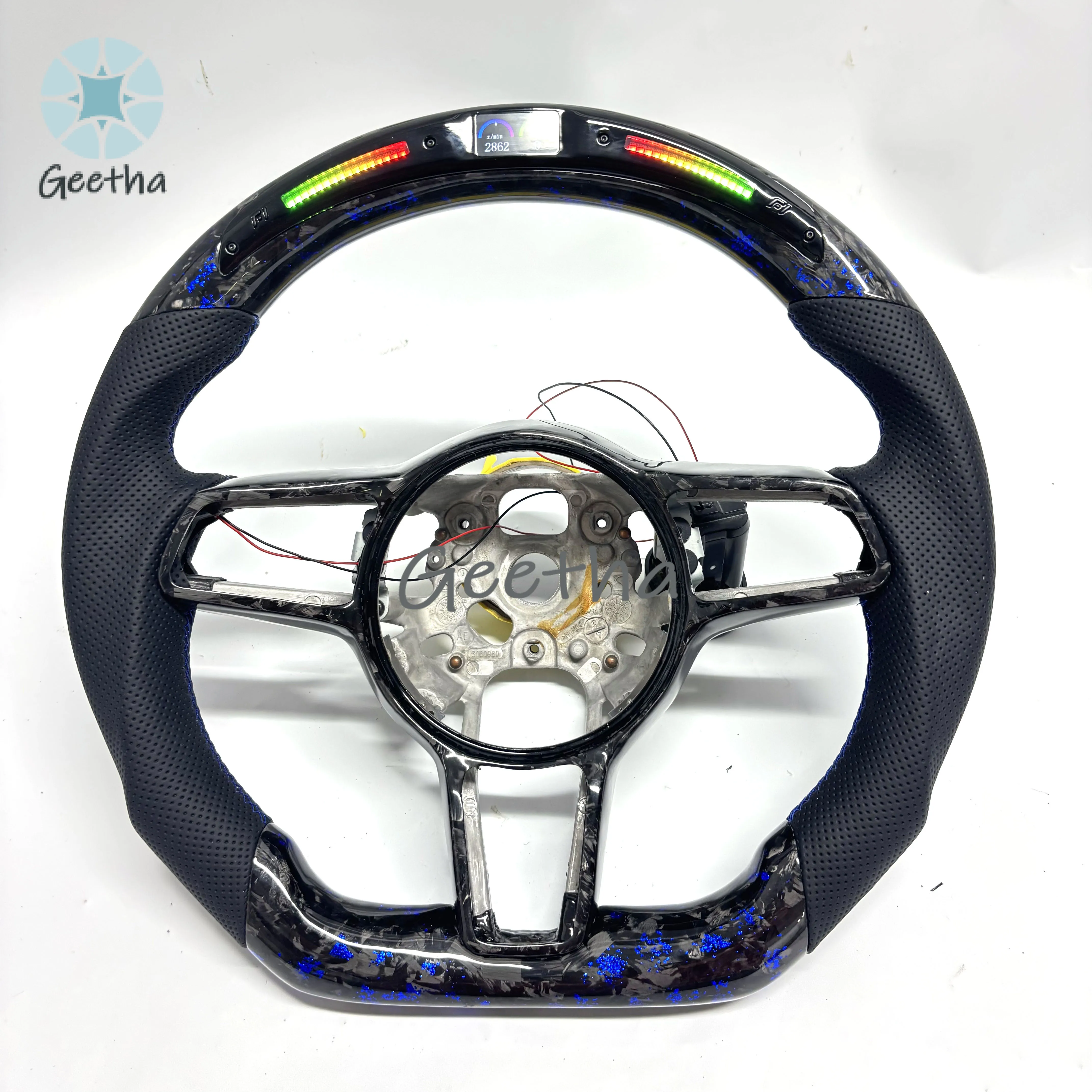 

Индивидуальный руль из карбона со светодиодной подсветкой для Porsche Panamera, Cayenne, Macan, Taycan, Cayman, Boxster, Carrera 997, 918, 911, 718, 970