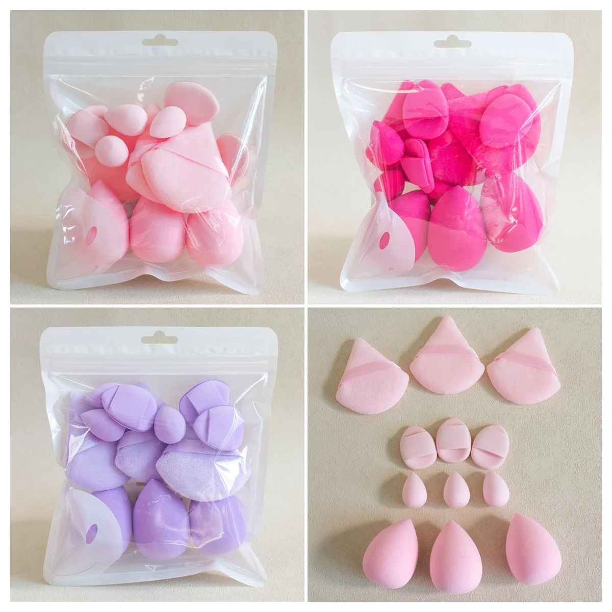 مجموعة إسفنجة مكياج مكونة من 12 قطعة - خلاطات بودرة أساس فاخرة، إسفنجة بيض تجميل مع نفث مستحضرات تجميل خالية من اللاتكس النباتي