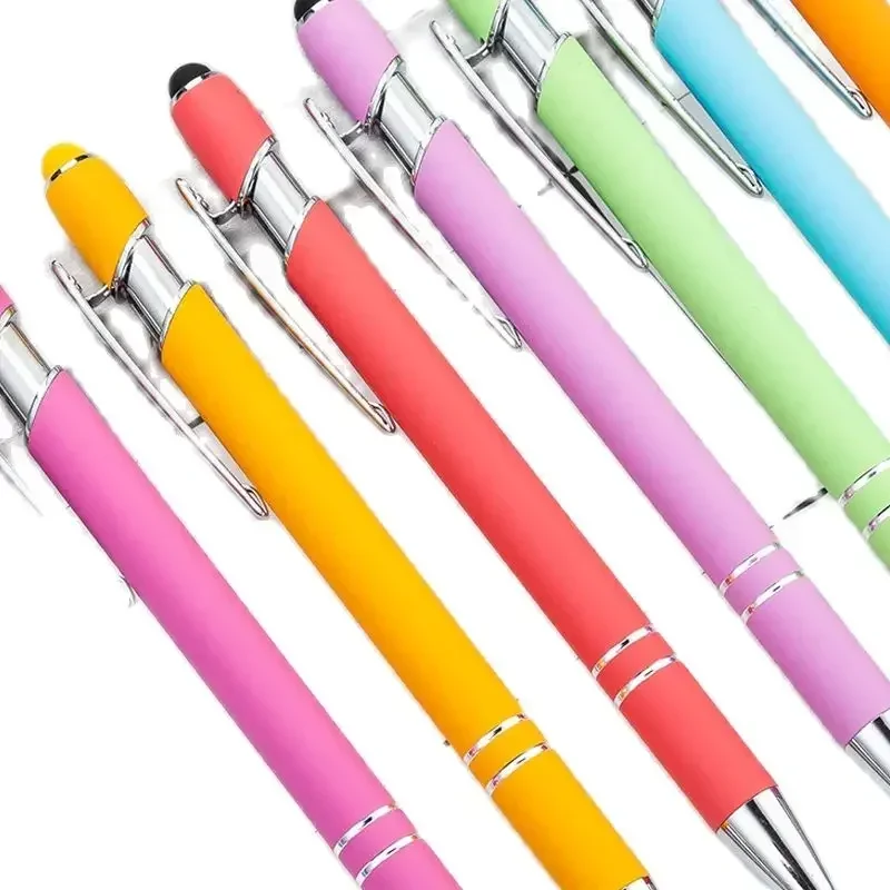 A20PCS Aluminum Pen Press Metal Spot Aluminum Tube Black And Blue Ballpoint Advertising Hotel Printing Gift