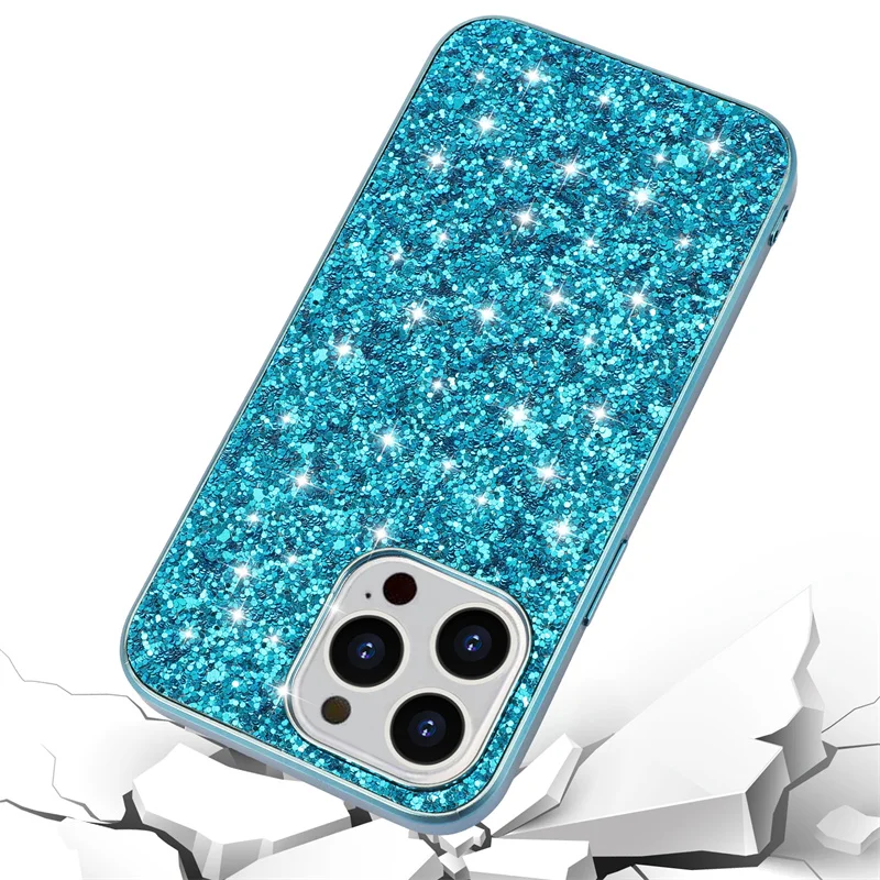 Paillette Bling shining  Back Case For iPhone 15 16 14 13 12 11 Pro Max Mini 7 8 Plus XS XR glitter luminous Cover