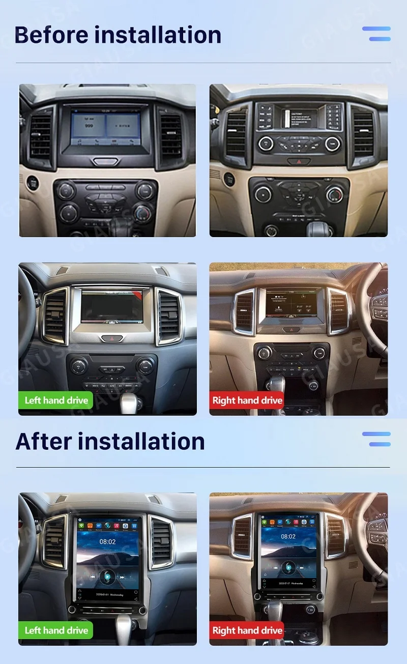 

12,1-дюймовый Android 14 для Ford Ranger Everest 2016-2021, сенсорный экран с CarPlay, автомобильная магнитола, беспроводной Bluetooth, мультимедийное головное устройство