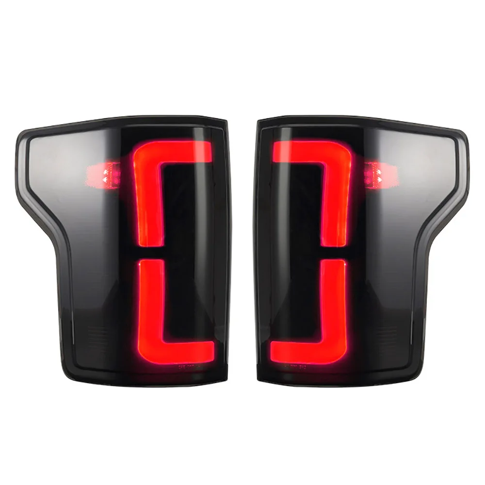 2pcs 12V Car Brake Rear Smoked Tail Lights Red White Reversing Lamps Waterproof for Ford F150 F-150 2015-2017