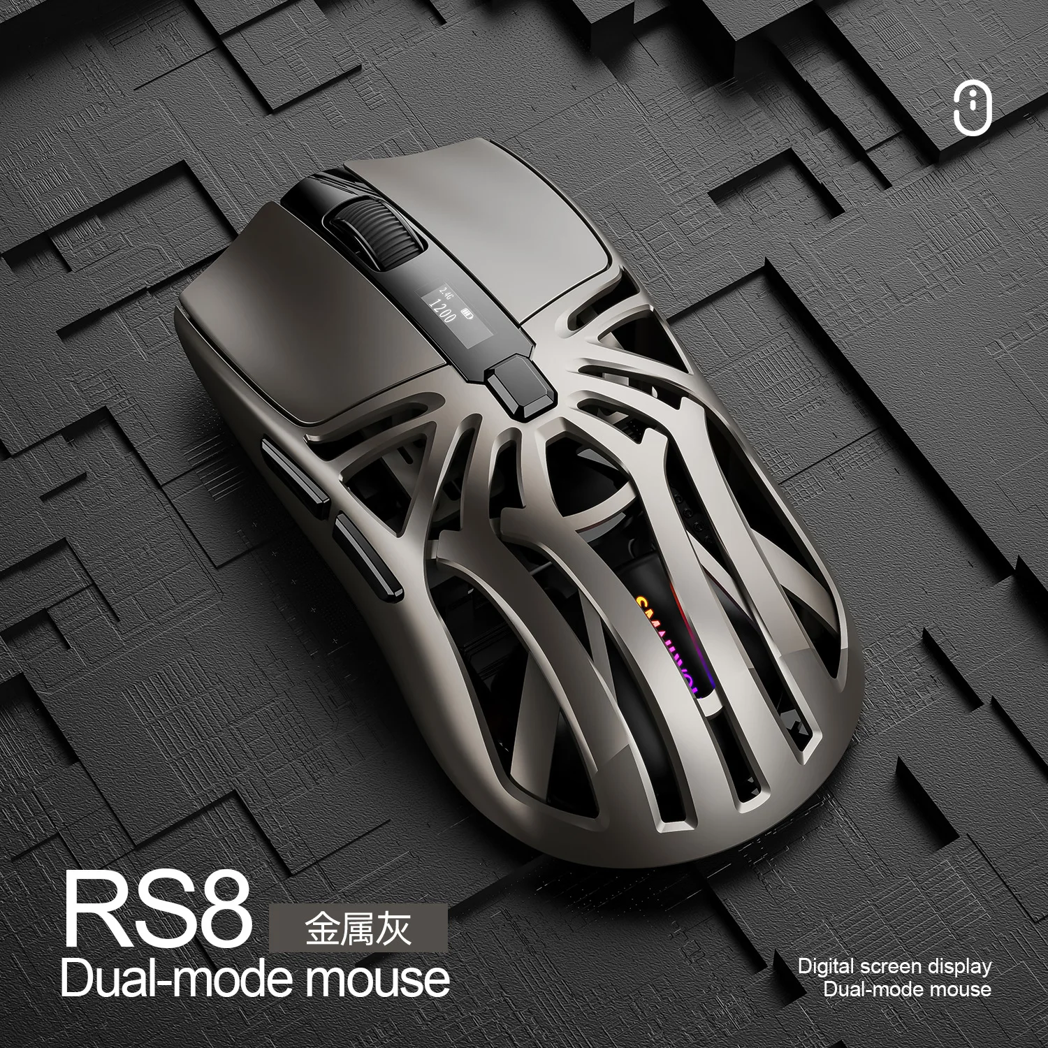 Gaming Mouse 3 Modes Wired Wireless Bluetooth Gamer Mouse Macro Programming 6 Keys SMAILWOLF RS8 Ultra Lightweight 24000 DPI RGB