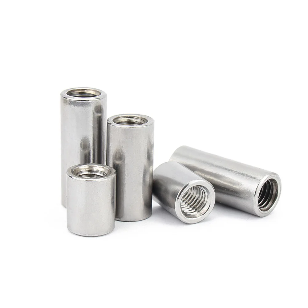 M8 M10 M12 M14 304 Stainless Steel Extend Long Lengthen Round Coupling Nut Connector Joint Sleeve Tubular Nut