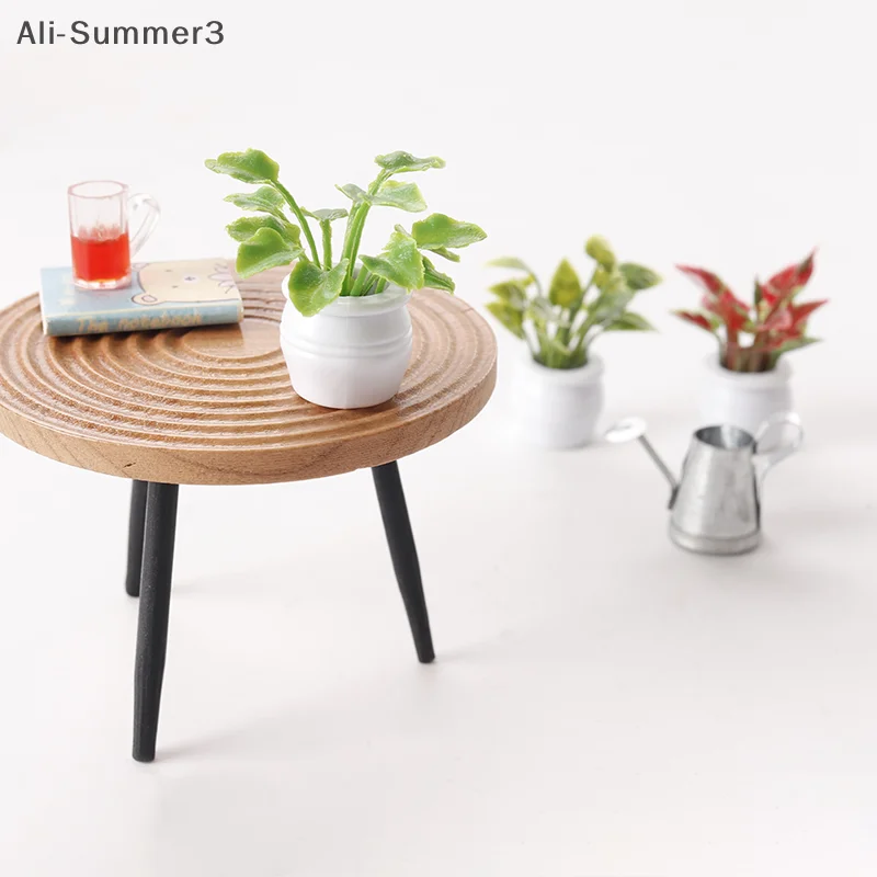 3Pcs 1:12 Dollhouse Miniature Plant Potted Model Doll Home Plant Decoration Micro Landscape Garden Decor Accessories