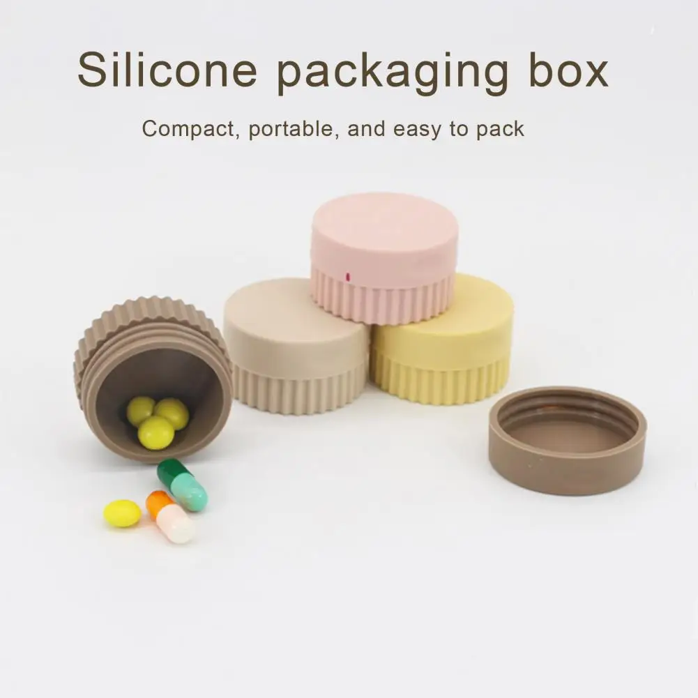 Silicone Storage Box Space-saving Cosmetic Jewelry Packaging Box Multi-purpose Pill Case Mini Silicone Storage Case for Travel