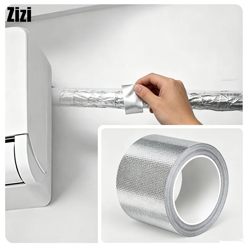 Fiberglass Aluminum Foil Tape Sun Protection Heat Insulation Seal Tape Outdoor Air Conditioning Pipeline Wrapping Repair Tape