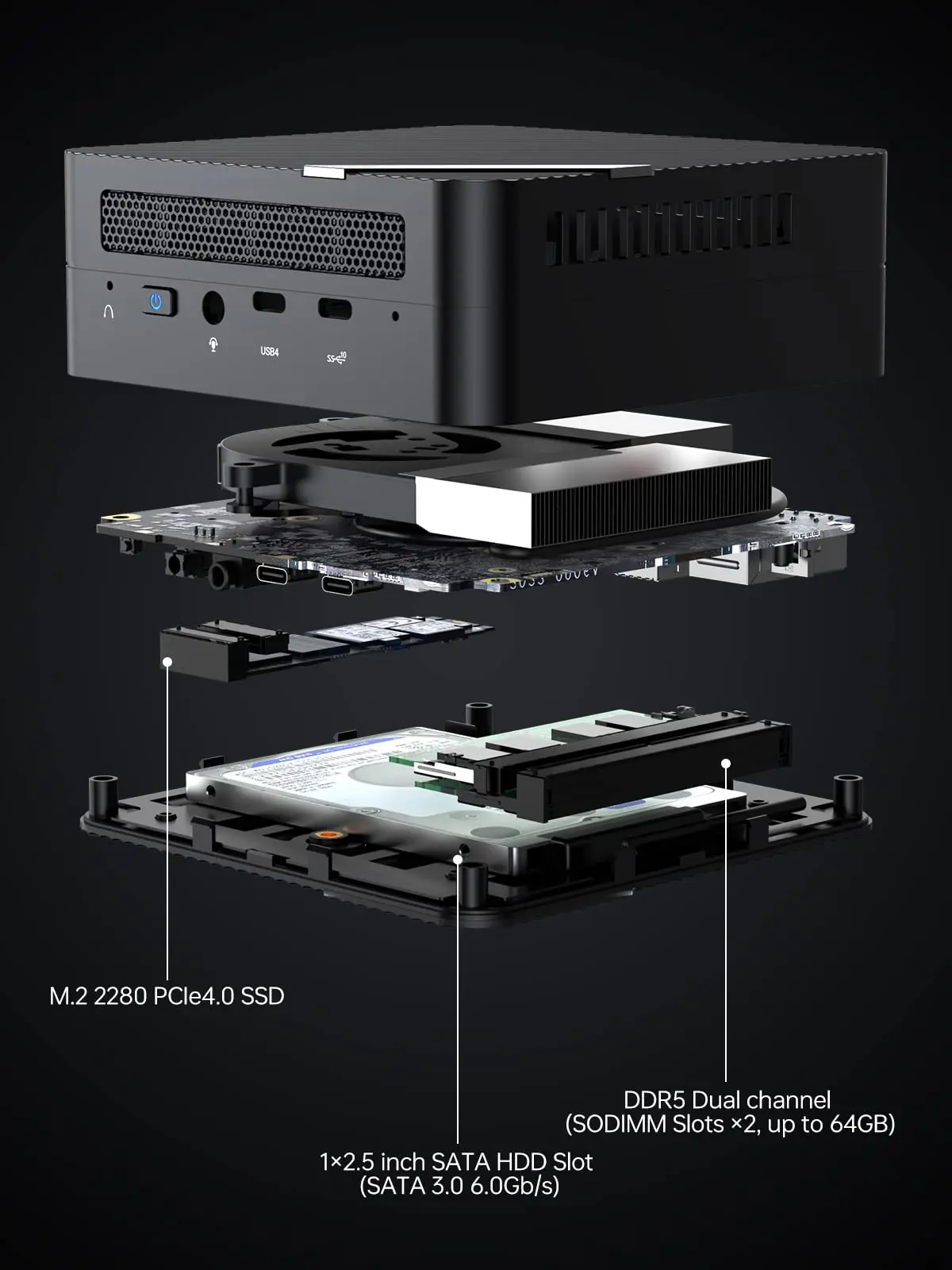 Imagem -05 - Minisworld-mini Computador Um773 Lite Amd Ryzen Computador com Windows 11 Ddr5 32gb Também Ssd Usb Hdmi para Escritório e Desktop