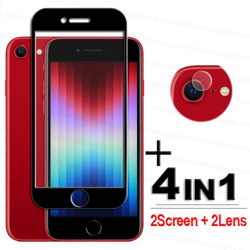 

For iPhone SE 2022 Glass 2.5D Full Cover Screen Protector iPhone SE 2022 Tempered Glass Lens Film For Apple iPhone SE3 4.7 inch