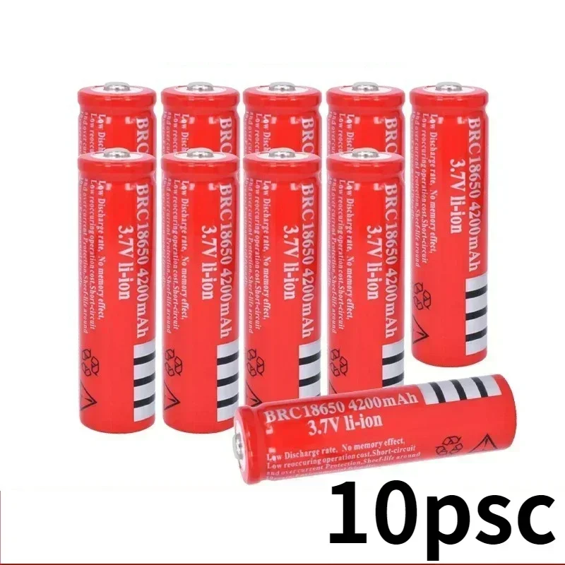 100% New Original 18650 3.7 v 4200 mah 18650 Lithium Rechargeable Battery For EvreFire Flashlight batteries +Charger