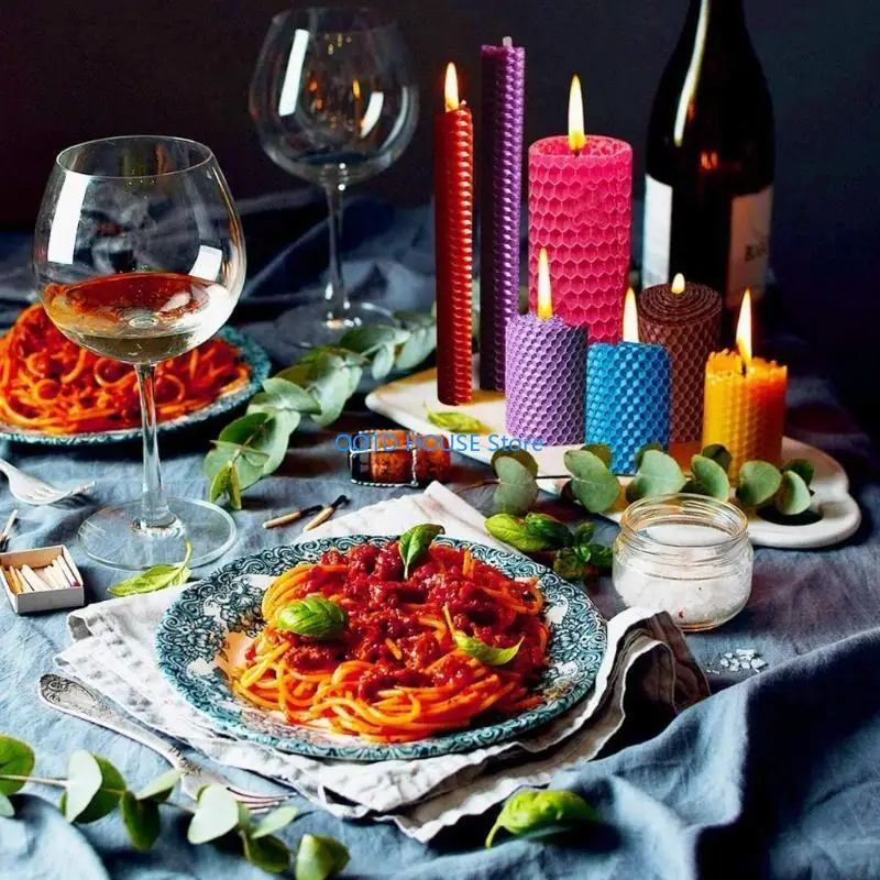 103A 12 PCs Beeswax Making DIY Colorful Honeycomb Sheets Rolling Ki