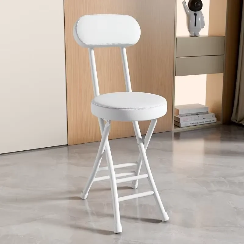 Modern Folding Bar Stool with Upholstered Seat and Footrest for Home Office Restaurant Use