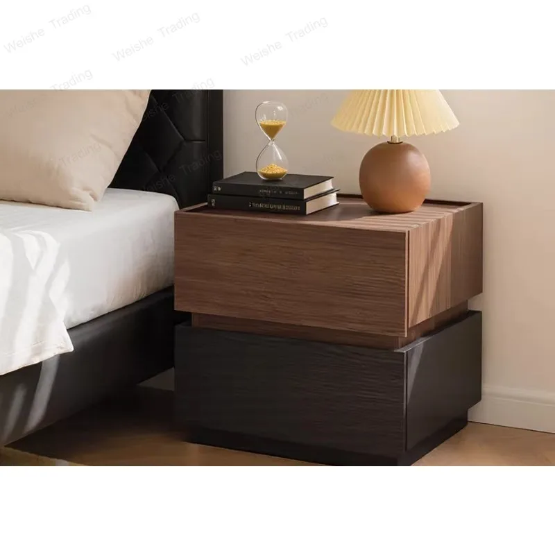 Bedside table Bedroom stacked chest light luxury high-end Italian minimalist installation-free