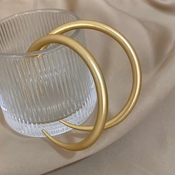 AENSOA Fashion Simple Round Circle Geometric Hoop Earring for Women Vintage Gold Color Big Large C Shape Earring Huggies Jewelry