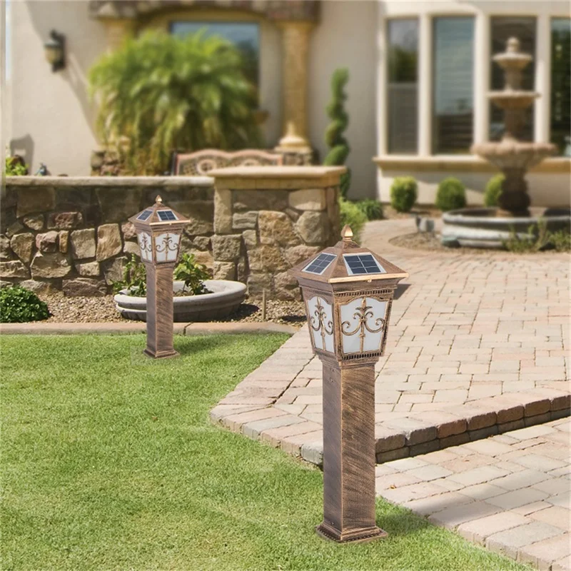 Bright Outdoor Solar Post Light Modern Patio Pillar LED Waterproof Lighting For Lawn Garden Fence Gate Porch Courtyard