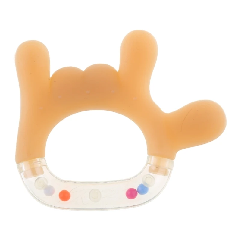 Y1UB Baby Teething Toy Soft Silicone Teether with Rattle for Babies Gift