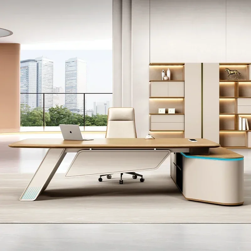 Wooden Luxury Office Table and Chairs Design Working Table for Home Office Director Desk