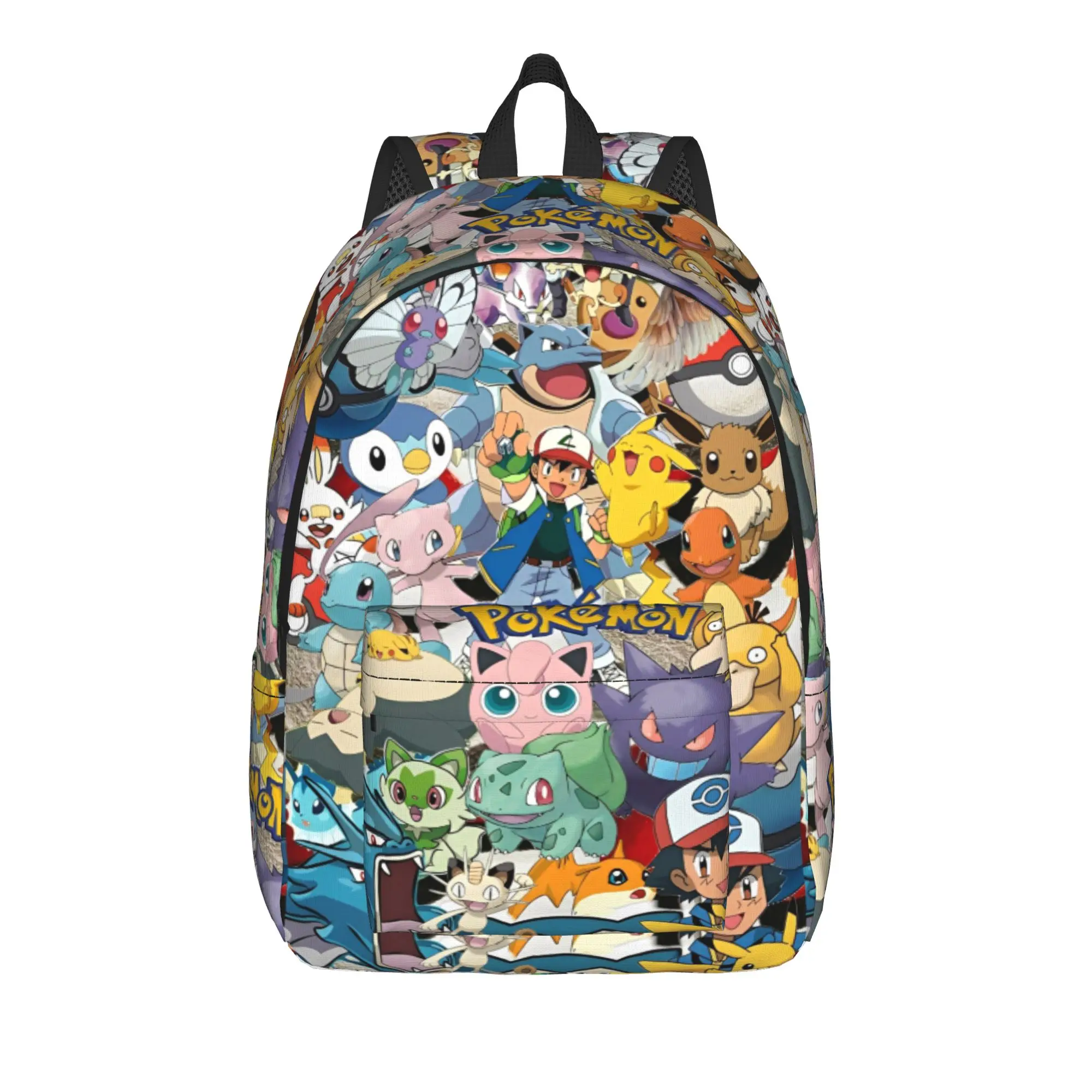 Pokemon Teenager-Rucksack Sport Highschool Business Anime Cartoon Tagesrucksack für Männer Frauen Laptop Computer Schultertasche