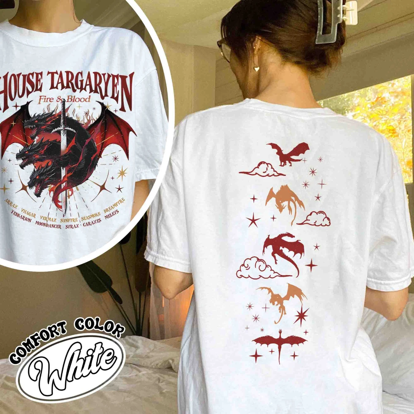 Camisa HOTD, Camisa House of the D, Camisa GOT, Meleys, Camisa Con Dragones, Camisa Dragon Lovers, Camisa Targaryen, Equipo Negro