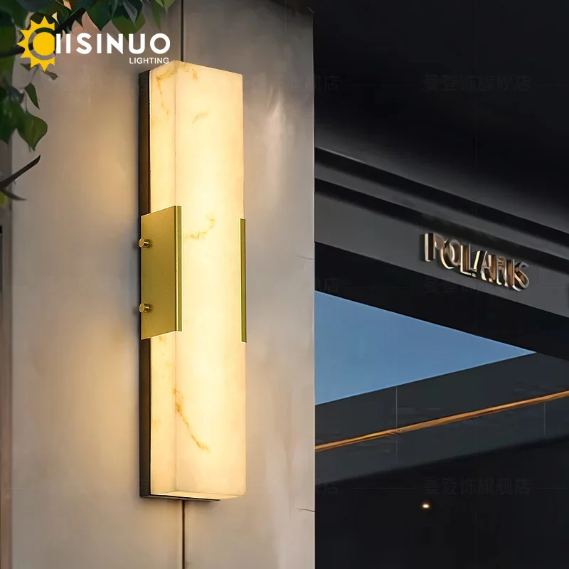 

IISINUO уличный светильник для крыльца, светодиодный настенный светильник из ламитированного мрамора AC85-245V, водонепроницаемый нержавеющий светильник из нержавеющей стали для уличного гаража
