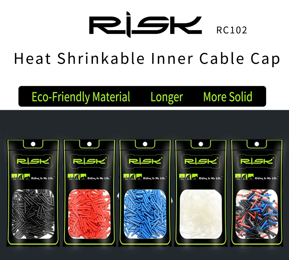 RISK 20pcs Ultralight Bike Shifter Inner Cable Tips Wire End Cap Brake Cable Tips Crimps Heat Shrink Bicycle Cable End Caps