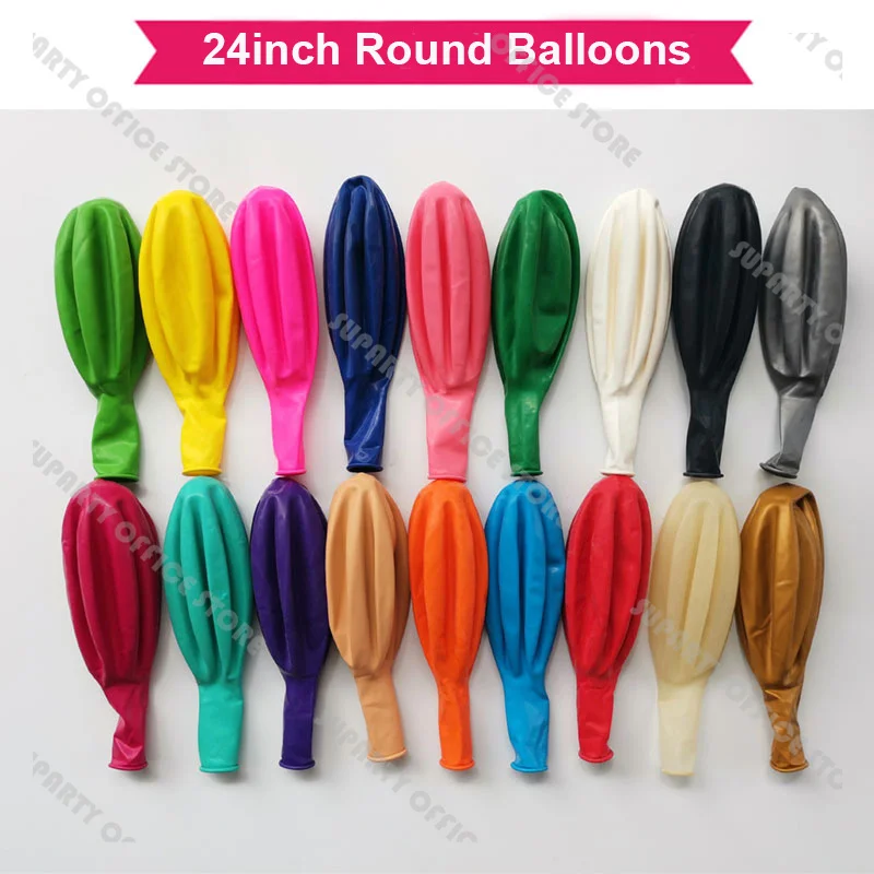 24-calowy okrągły gigantyczny monochromatyczny balon lateksowy do gier Baby Shower 1. urodziny ślub chrzest przyjęcie dekoracyjne materiały