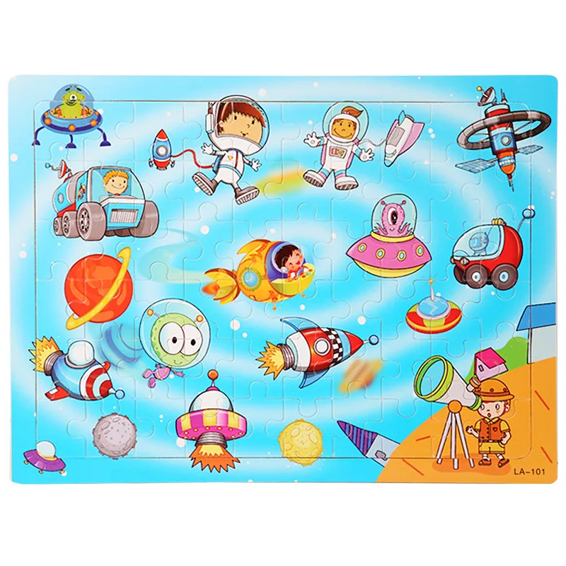 Пазл детский деревянный, 60 шт., 22,3x29,7 см