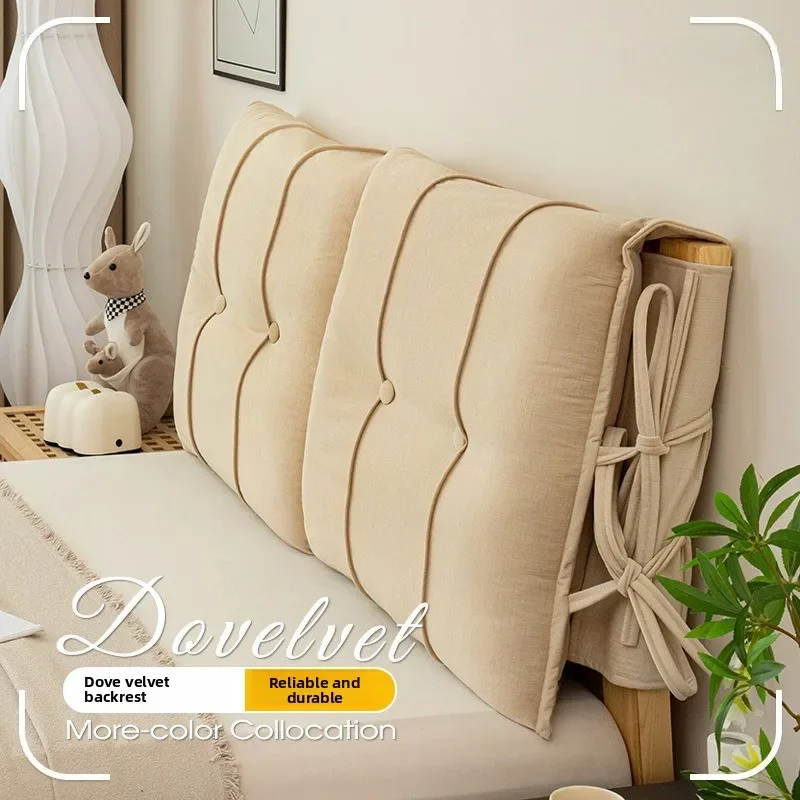 Velvet Padded Headboard Cushion Cover for Wood Or Metal Bed Frame All-Season Lumbar Support Anti-Collision Soft Bedhead Board