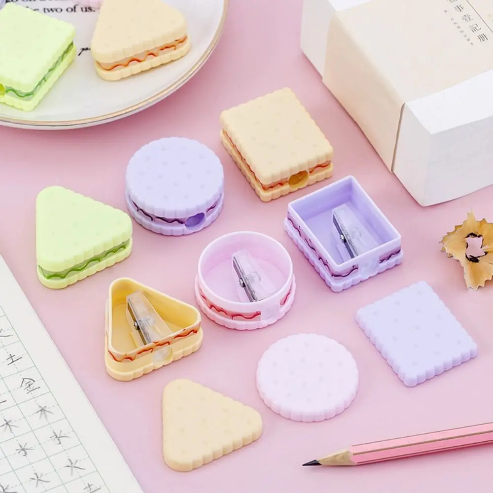 Candy Colors Cute Cookies Pencil Sharpener Student Novelty Creative Stationery Kids Gift Office School Supplies