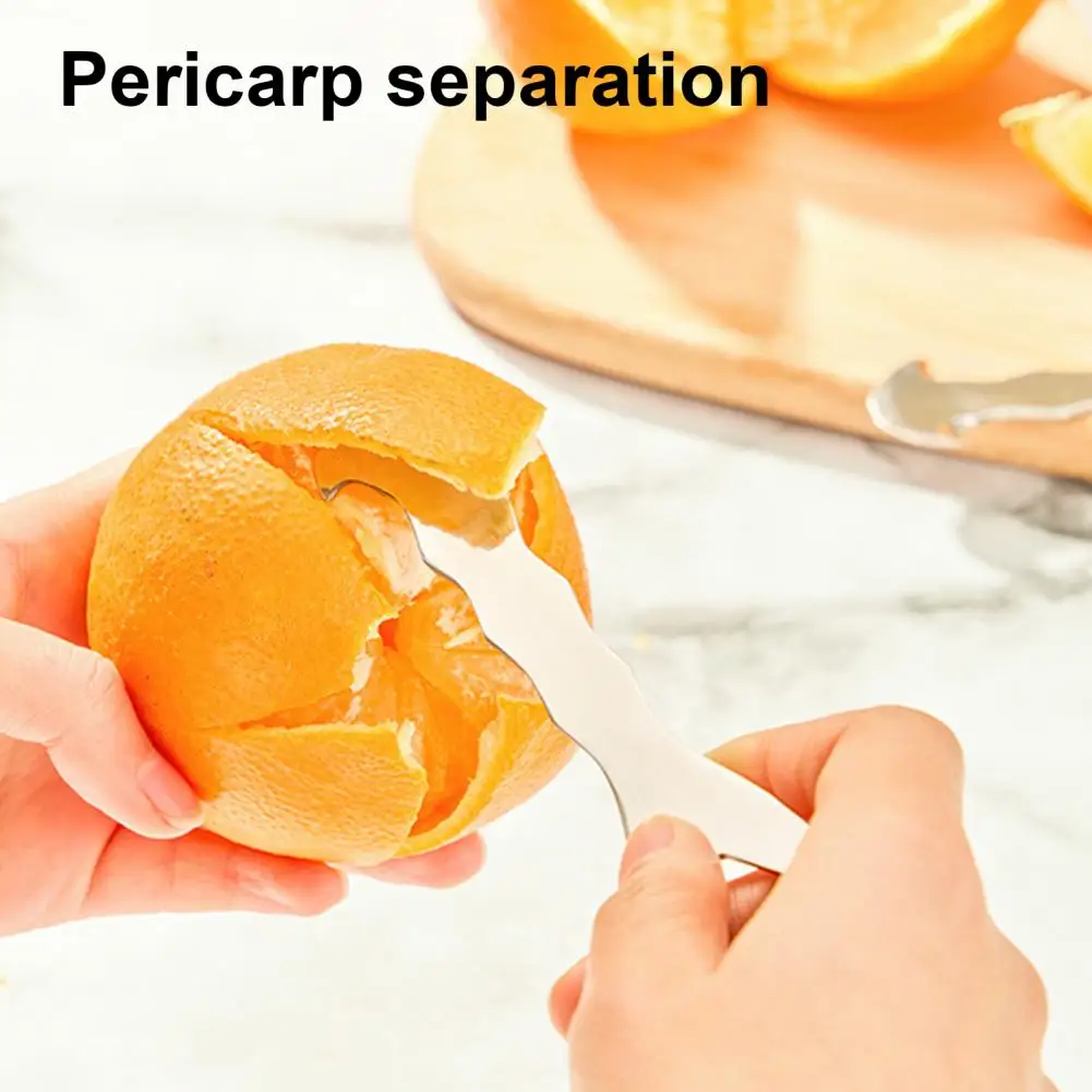 Hanging Ring Citrus Peeler Stainless Steel Orange Peeler Tool with Triangular Blade Zigzag Shovel Citrus Peeler Gadget for Easy