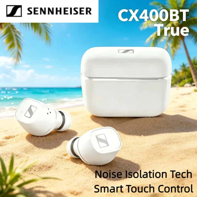 Sennheiser CX 400BT True Wireless In Ear Headphones Bluetooth 5.1 aptX 7mm Driver Stereo Sound Noise Isolating Sports Running