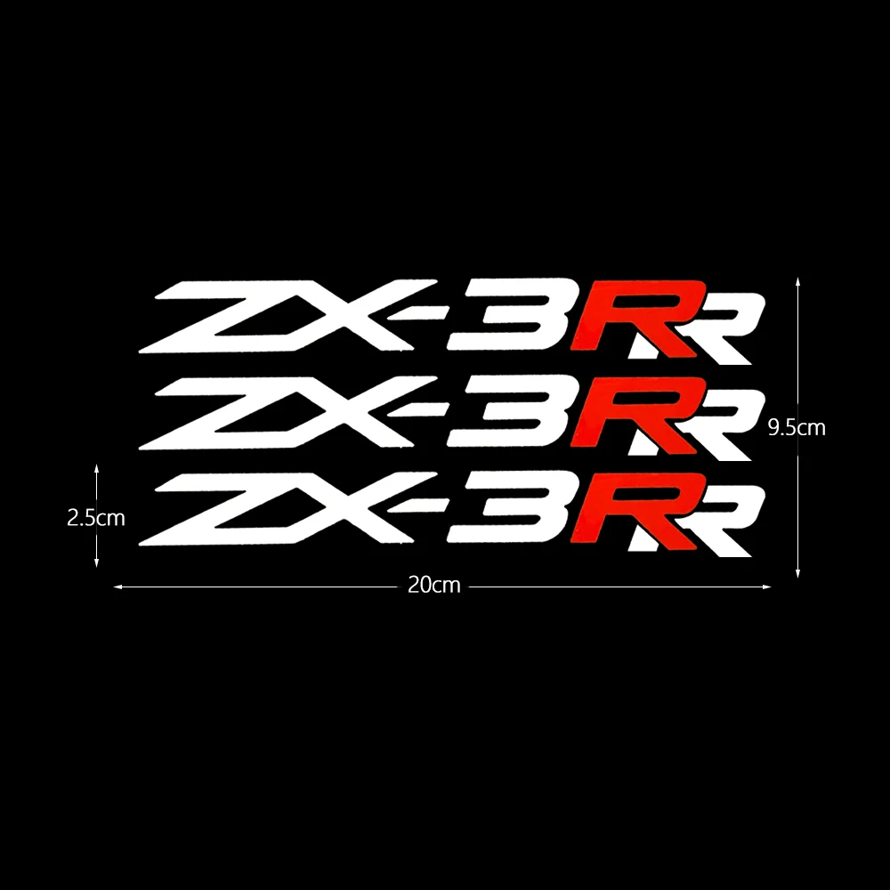 3/5Pcs 3D Emblem Badge Decal Tank Wheel Sticker Soft Reflective Decal For Kawasaki Ninja ZX3R ZX-4R ZX-6R ZX-10R ZX-25R