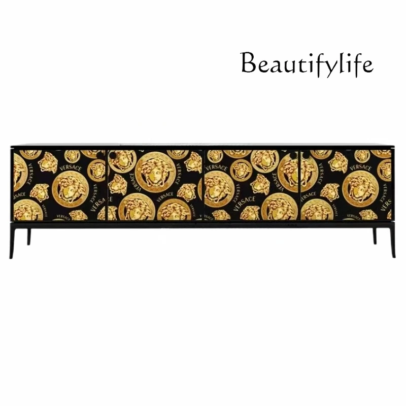 

Italian light luxury French neoclassical living room TV cabinet South East Asia extended solid wood TV cabinet low cabinet