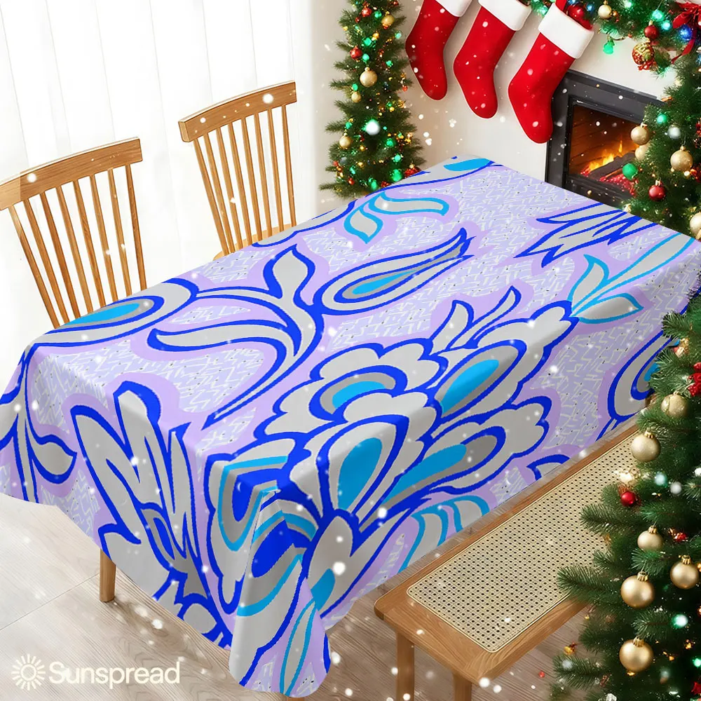 Lavender Blooms Waterproof table cloth, splash-proof tablecloth, for party, Halloween, Christmas, dining, camping