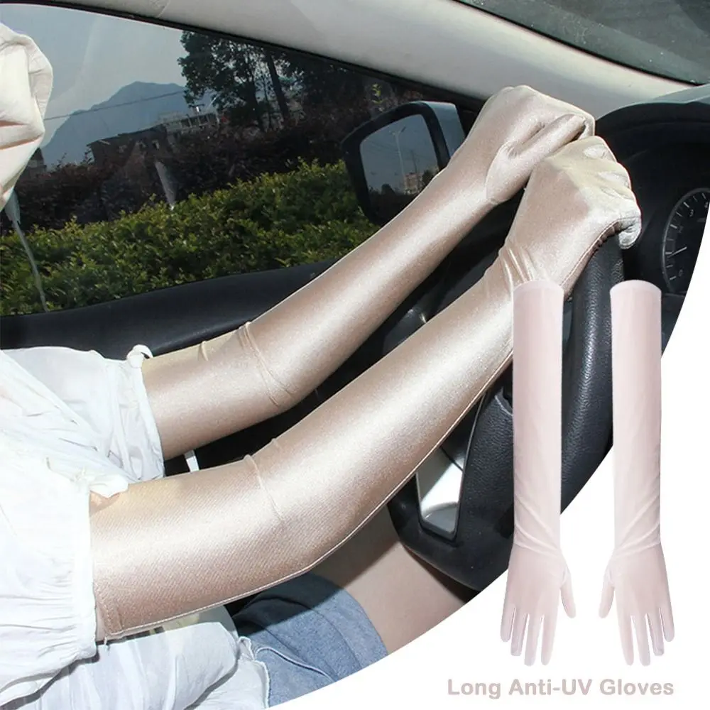 Nowe Elastyczne Długie Rękawiczki Anty-UV Jednolity Kolor Etykieta Bal Kostium Rękawiczki Pyłoszczelne Oddychające Rękawiczki Przeciwsłoneczne Na Zewnątrz