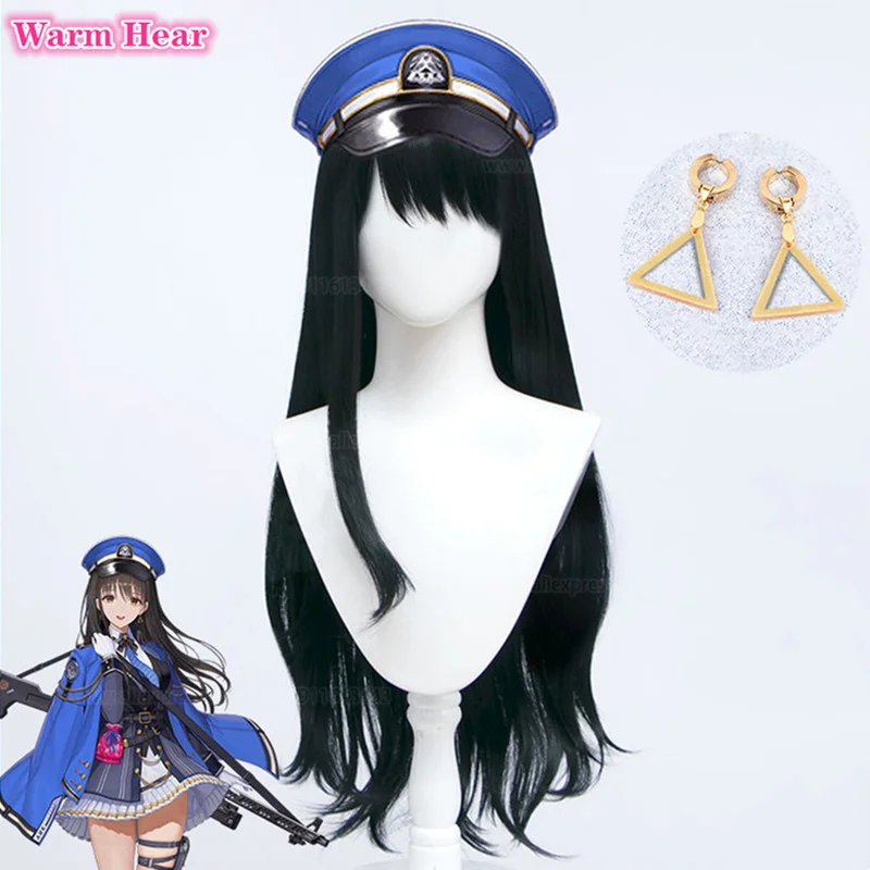 Game  Diesel Cosplay Wig Black 80cm Long Straight Middle Part Wig Heat Resistant Fibre Wigs+ Wig Cap