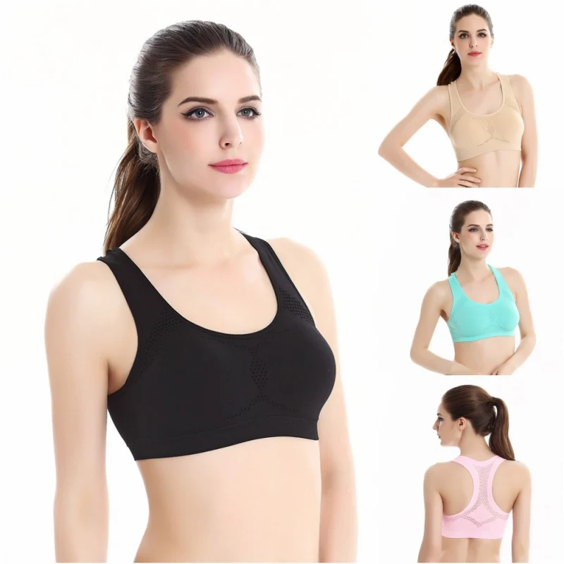 Sutiã esportivo sem costura para mulheres, estiramento, sem jantes, respirável, fitness, corrida, roupa interior de ioga, ginásio Workout regatas, sportswear