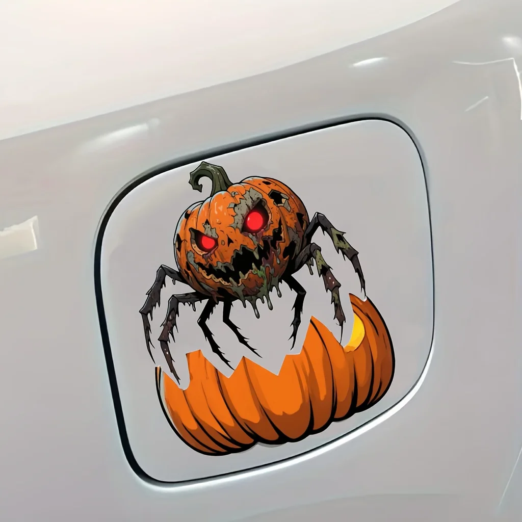 9pcs-Reusable Halloween Window Decals, Pumpkin Spider Static Cling Stickers - No Residue Waterproof for Auto Car Glass Home