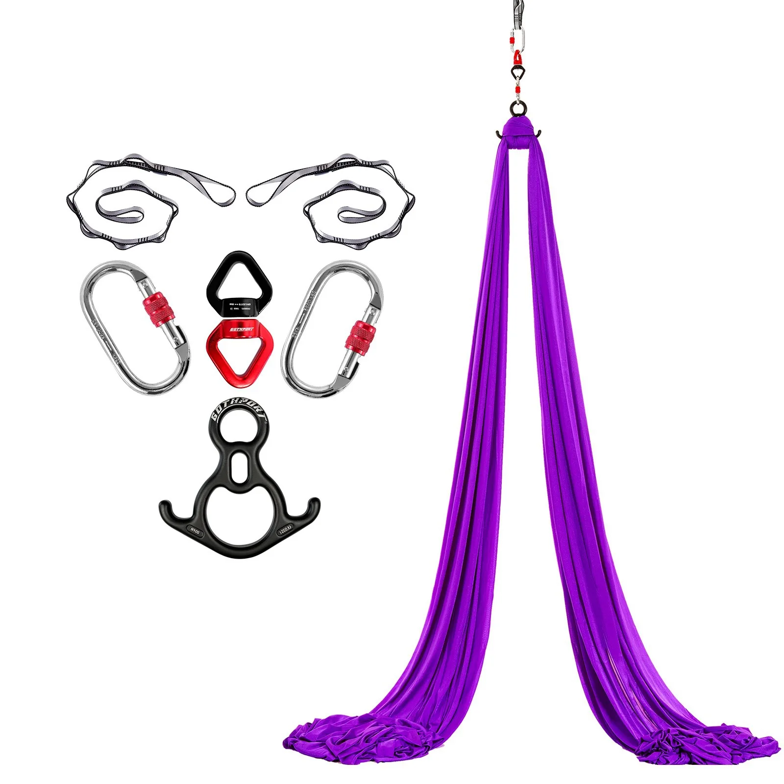 Aerial Yoga Hammock, Silk Elastic Strap Non Slip, Home Studio Dance Equipment for Pilates Training Women Men Indoor Use