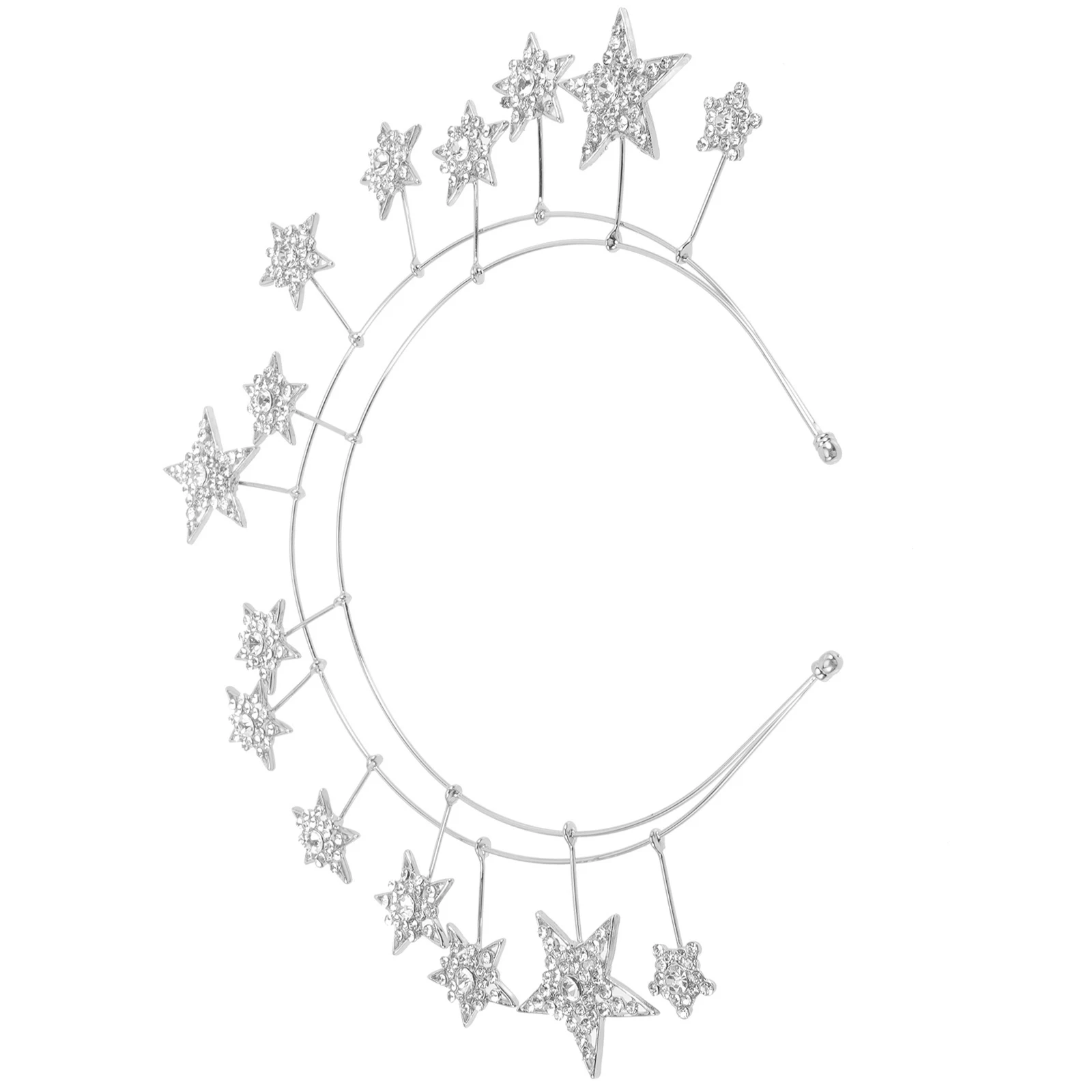 

Rhinestone Star Headband Bridal Wedding Hair Accessories For Women Party Evening Dance Bride Headdress Lightweight Sparkly
